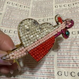 Gucci love kills Multicolor Beaded Heart and Sword c